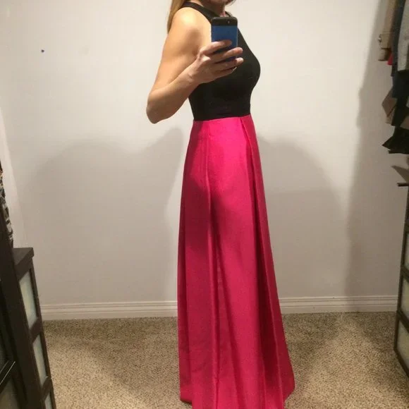 Betsy & Adam Black and Pink Gown - NWT - Picture 4 of 9
